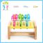 High quality preschool mini furniture rectangle wooden OAK material display shelf for scissors