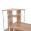HomCom 52" Multi Level Tower Office Workstation Computer Desk - White and Oak