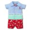 High Quality Children Jumpsuit Short Sleeve Imitation Cowboy Gentleman Rompers Toddle Kid Summer Baby Rompers Baby Clothing