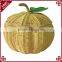 S&D A Bullish Decorative Pumpkin Shape Rattan Handcrafts Durable Wicker Christmas Gift Basket Empty for Christmas Gift