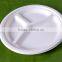 9 inch disposable biodegradable sugarcane 3-div plates 238x16.6 P006
