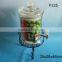 5L clear cylinder glass liquid juice dispenser with base