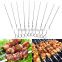 NBRSC set of 10 Stainless Steel BBQ Barbecue Skewers Needle Utensil Fork Kebab Kabob Stick