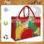 PP Laminated jute tote bag with padded rope handle with three color print two side