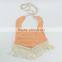 Tassel Soft Inside Fabric Pure Linen High Quality Bibs Fashion Bib Bag In Box