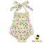 0-2 Years Summer Cotton Flower Printed Halter Fringe Infant Newborn Baby Girl Floral Bubble Romper Clothes
