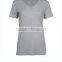 Ladies short sleeve gym wear 100% cotton clothes for women v neck design breathable tshirts