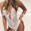 B33653A 2017 Newly lace flower transparent women bodysuit