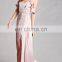 Trendy Satin Open Shoulders Maxi Dress With Self-tie Waist
