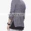Fashion cotton heathered funnel neck hoodie side zip hoodie