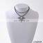 Fashion Leather choker with gold charms