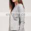 Womens Casual Raglan Boat Neck Sweater - Grey