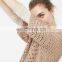 Thick knit short sleeve o neck women sweater