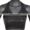 Designer black halter sequinzed blouse for women