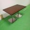 Quality Modern Rectangular Restaurant Table with Solid Wood Table Top in Walnut