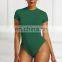 Women's eBay Amazon New Sexy Solid Color New Simple Fashion Short Sleeve Bottoming Bodysuit