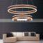 High quality coffee color chandelier big round pendant lamp with led lighting