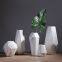 Heat Tranfer Printing Marble Geometry White Ceramic Fresh Flower Vase For Dining Room Table