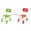 Safe design colorful detachable legs children plastic furniture kids study table and chair