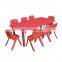 Plastic nice looking 8 seats design plate table and chair for school kids