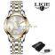 Lige 10007 New Stainless Steel Women Quartz Watch Waterproof Calendar Luxury Watches ladies Relogio Feminino
