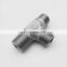 NPT BSP UNF Male thread stainless steel tee pipe fittings thread equal diameter tee transition joint