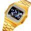 Colorful stainless steel waterproof chic digital women watch Skmei 1807 wholesale Luxury diamond lady hand clock