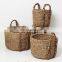 Collection OF Water Hyacinth Storage Basket Set Woven Natural Straw Fruit Basket Vietnam supplier