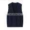 New Stock Women's Fashionable Deep V-Neck Cashmere Woolen Sweater Vest Knitted Casual Outer Wear with Embroidered Logo