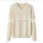 Wholesale 100% Pure Cashmere Sweater for Women Classic V-Neck Pullover Thick Knitted Winter Casual Style Solid Pattern