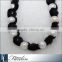 Fashion design white pearl necklace with black velvet strip