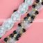 wholesale fashion special silver thread and black beaded trimming WTP-1346