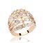 China factory direct wholesale jewelry rose gold full jewelled finger ring