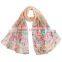 2015 Fashionable Flower Chiffon Scarf stock