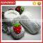 V-124 Extra warm crochet newborn baby shoe with strawberry soft indoor knitted todder slippers shoe