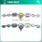 3MM Rhinestone Triangle Chain Connector Rhodium Metal Belt Buckle
