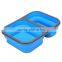 customized silicone foldable lunch box with two compartment