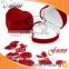 Luxury flocking heart shaped jewelry box for fashion couples finger ring