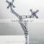 VESA 75x75/100x100mm silver/black/white clamp & grommet mount height adjustable lcd monitor arm