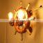 Decorative Modern Wall Lamp Iron Lamp Body Solid Wood Steering Style Lighting