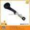 ECO-FRIENDLY RESISTANCE SLOTTED BLACK SILICONE SPOON WITH STAINLESS HANDLE
