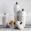 Modern age decorative white ceramic storage jars