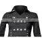 New White Studs/Black Denim Military Goth Jacket