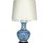 Factory wholesale bottle shape gallery cemaric chinese porcelain table lamp for hotel design with fabric shade