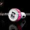 Dual usb car charger diamonds car charger adapter for mobile phone