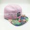 Custom design your own logo flat brim 5 panel skull cap