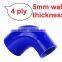 19mm>13mm(3/4''>1/2'')90 Degree Elbow Reducing Blue Silicone Hose