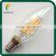 glass housing LED filament candle light, C35 LED candle bulb made in China