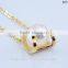 8-8.5mm AAA natural real akoya white gold pearl pendant, Japanese pearl pendat, pearl pendant designs