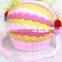 Lovely Candy color knitted hat, stereo stripe children knitted hats, baby hat with pigtail